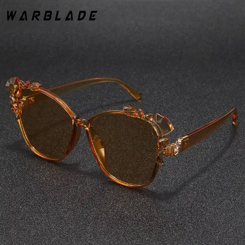 

New Fashion Candy Color Cat Eye Sunglasses Women Men Gradients Lens Y2K Punk Popular Style Diamond Decoration Frame Luxury UV400