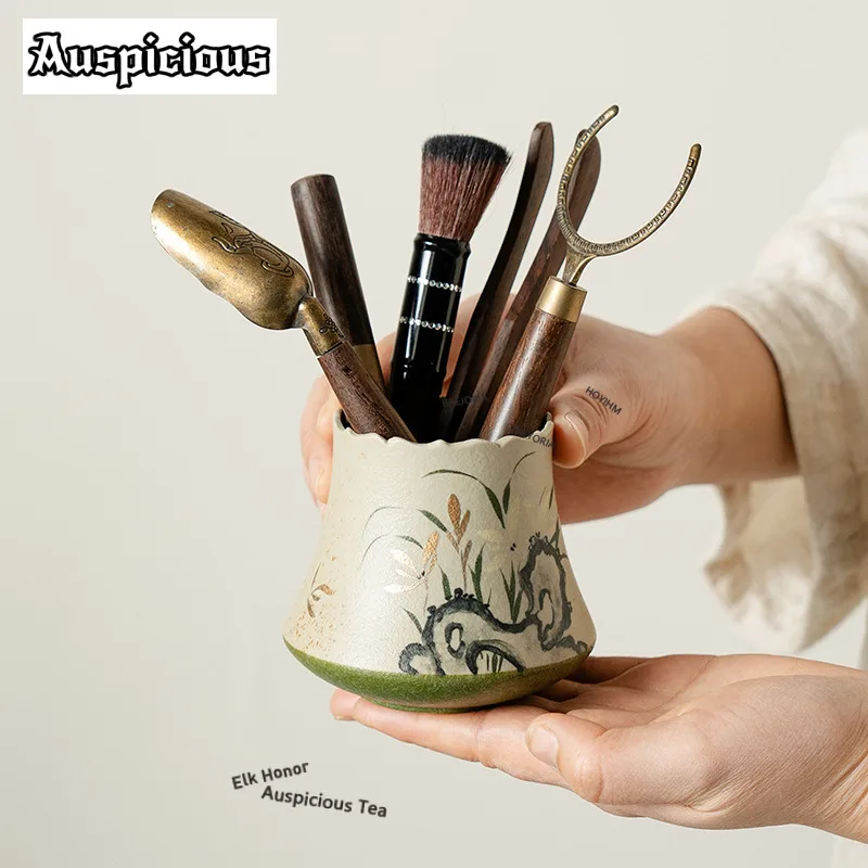 hand-painted-ink-orchid-tea-six-gentlemen-boutique-tea-tool-set-container-household-teaware-utensils-kung-fu-tea-services-craft