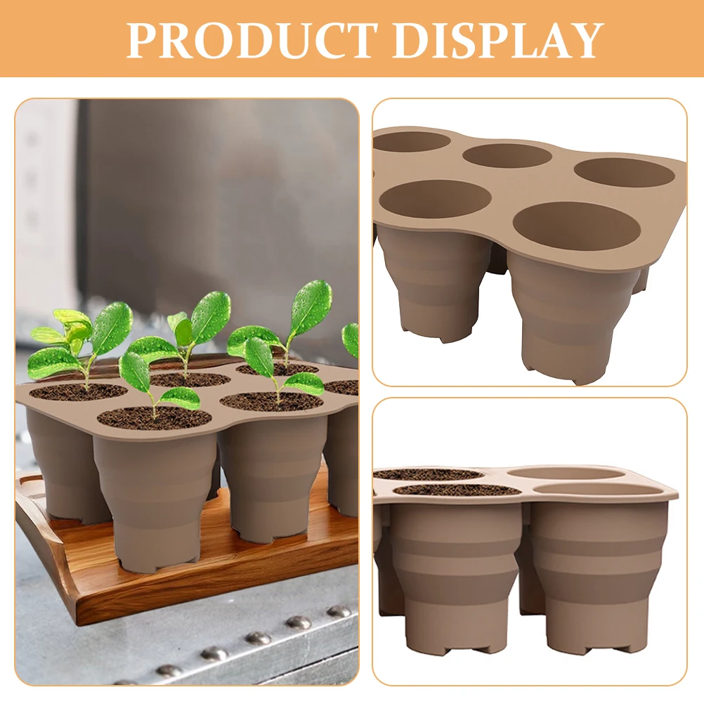 

Seedling Trays Foldable Germination Container Plantingfor Greenhouse Gardening Starter Tool Dark Brown