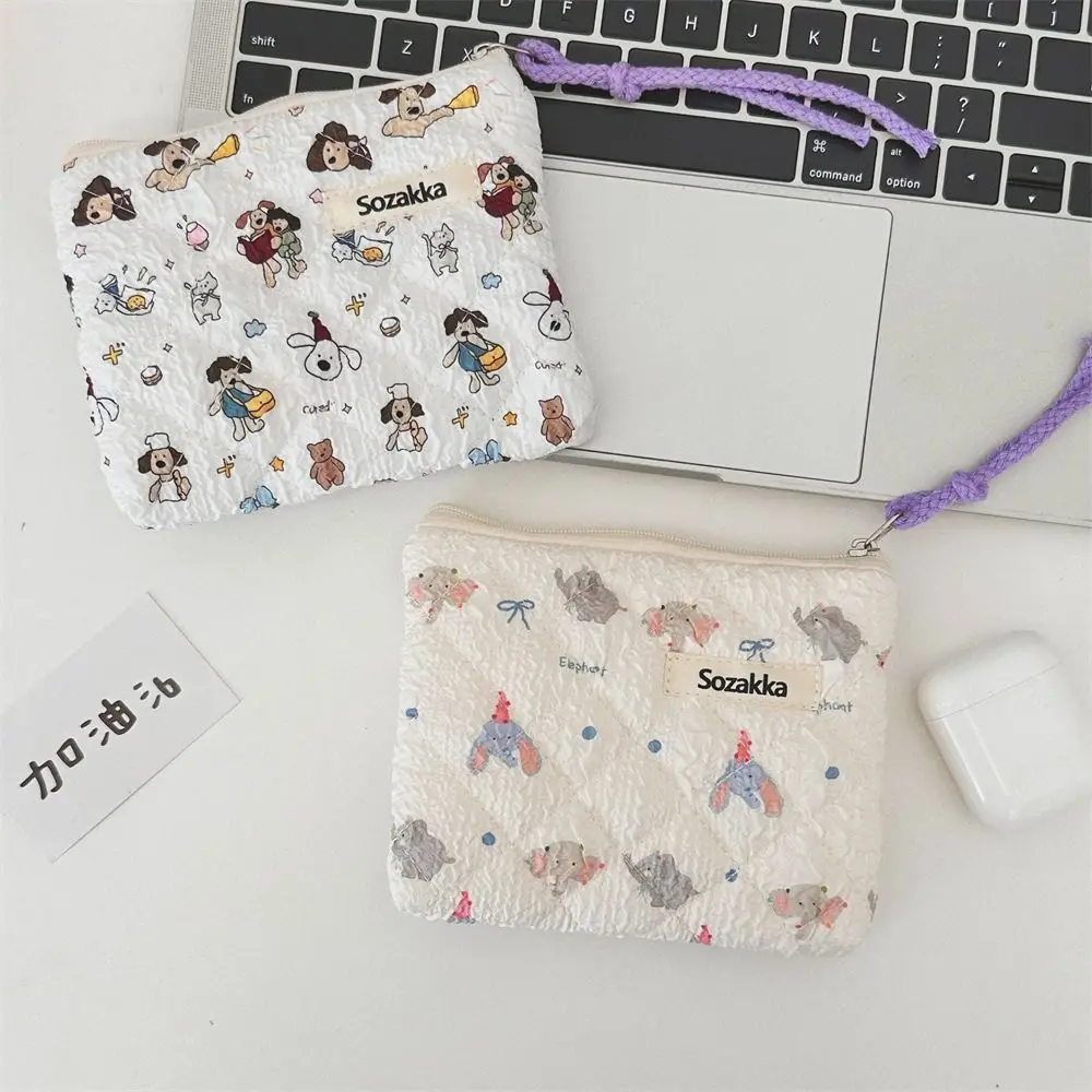 Fresh Cartoon Animals Coin Purses Small Portable Coin Wallet Cotton Storage Bag Lady Girls