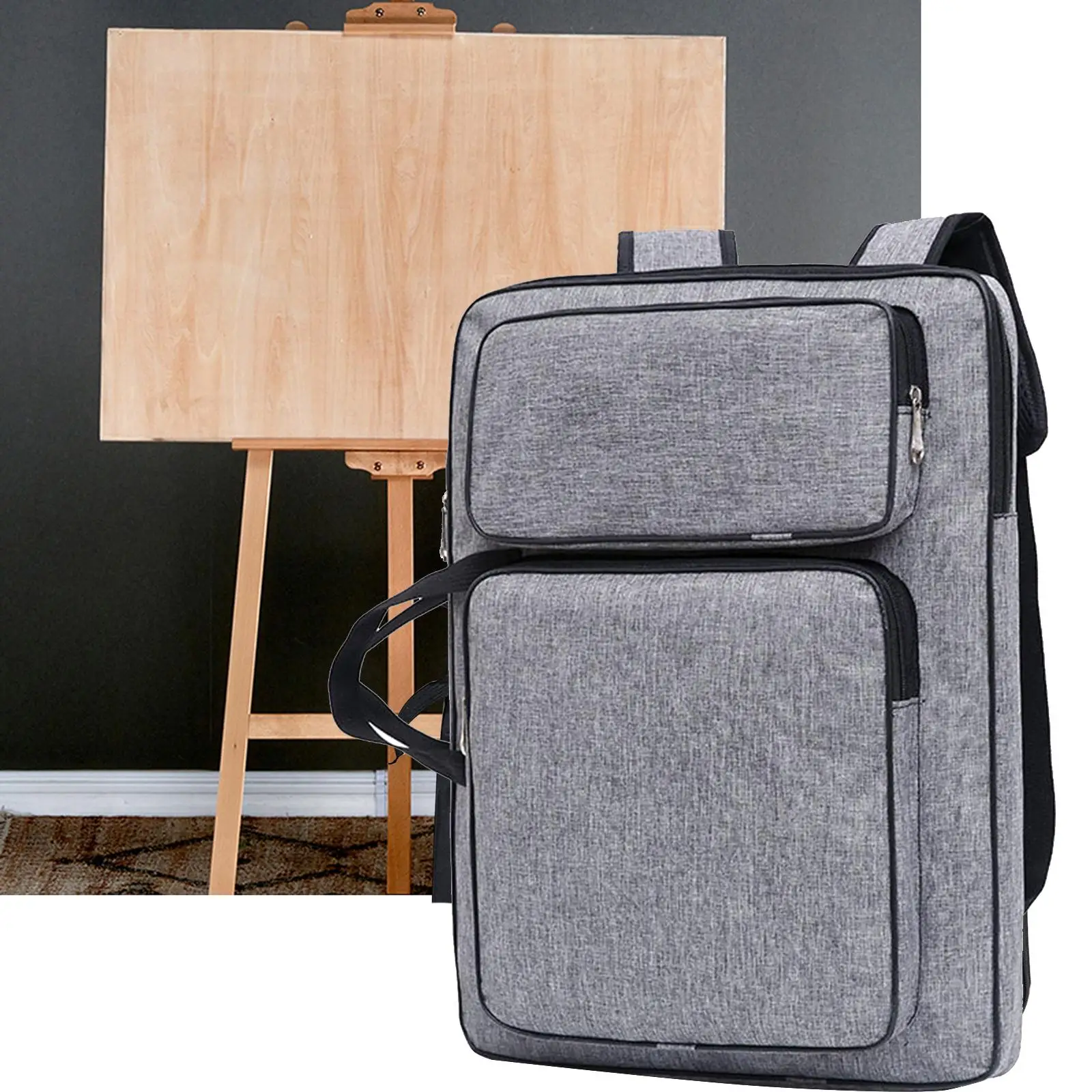 Multifuncional Artist Portfolio Backpack, Carry Shoulder Bag, Drawboard Tools, Caso de Viagem para Desenho, Esboço, Pintura