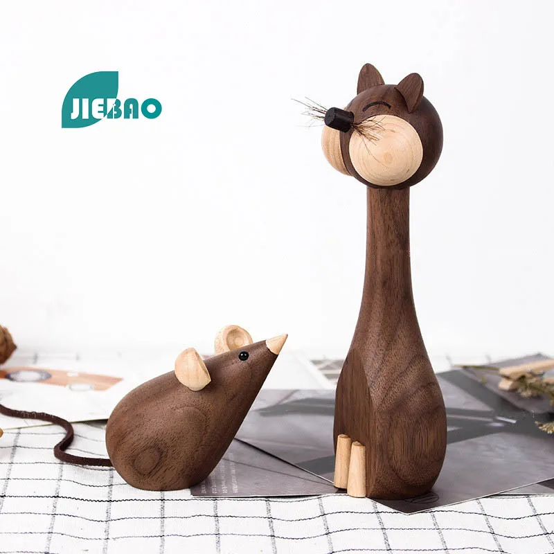 Wooden Decorations Cat And Mouse Room Ornaments For Men Gift For Boyfriend Girlfriend living Room For Home A Birthday Present