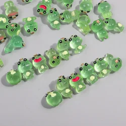 10pcs Cute 3D Frog Resin Bead Charms Green Animal Pendants for Keychain Necklace Earring DIY Jewelry Making Findings Accessories