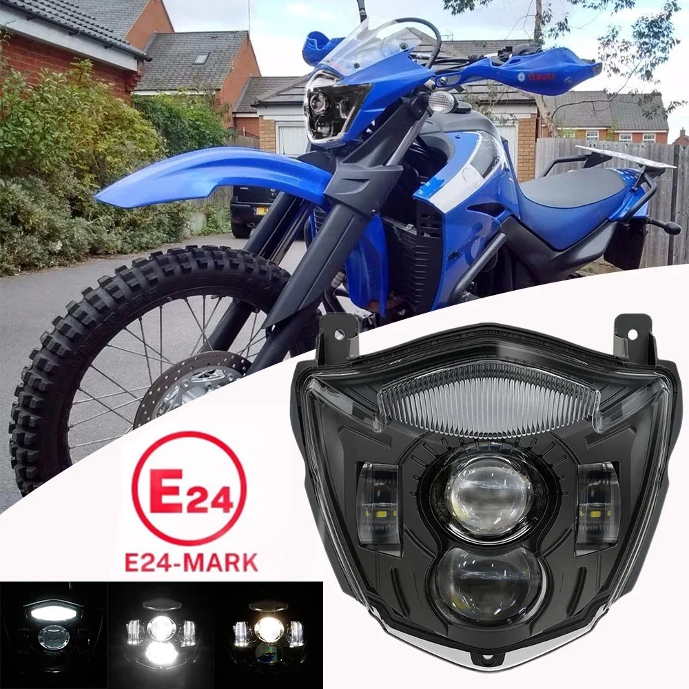 E-MARK E24 Motorcycle LED Headlight Assembly For Yamaha XT660X XT660R 2004-2016 Hi/Low Beam XT660 X/R Head Lamp Plug and Play