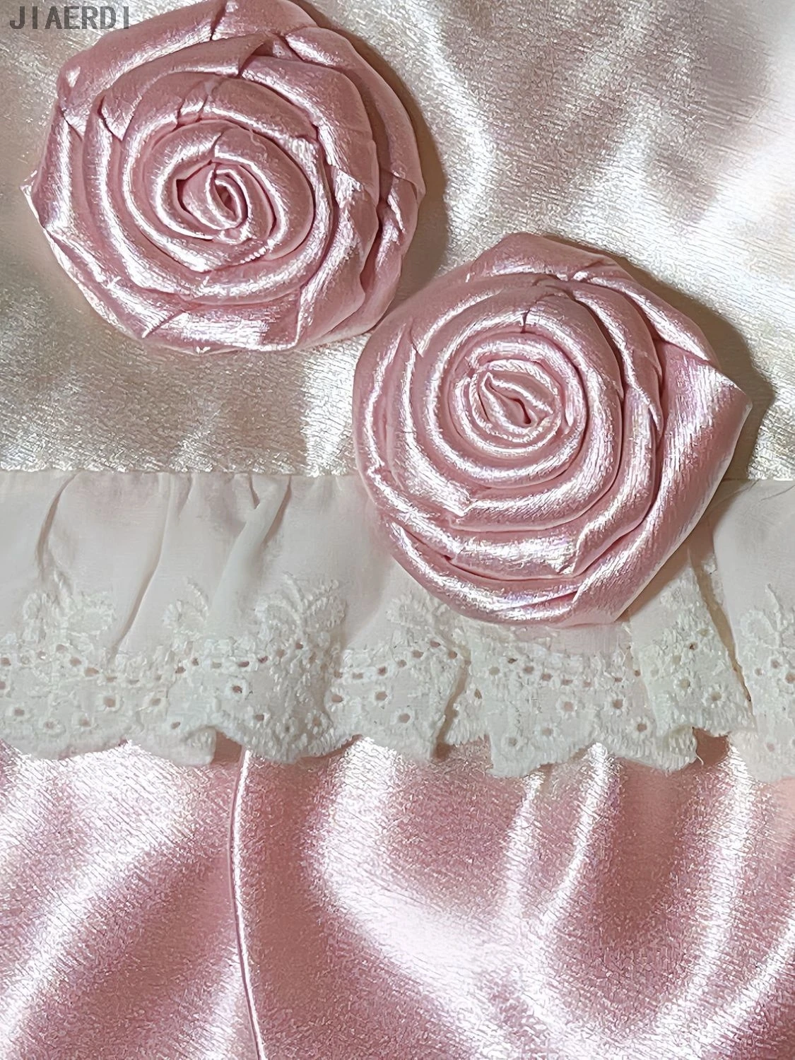 لوليتا الحرير المرقعة زهرة الورد حقيبة كتف المرأة الحلو الدانتيل التباين اللون حقيبة تحت الإبط لطيف Y2k محفظة أنيقة وحقائب اليد #6