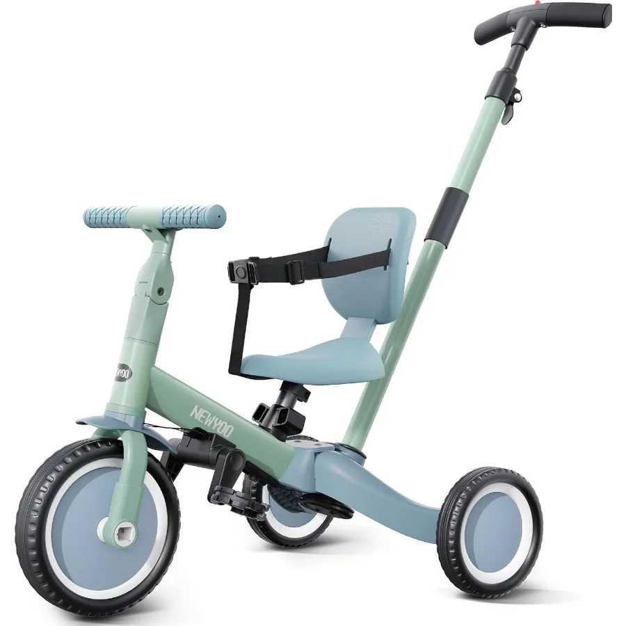 Toddler Tricycle with Push Handle for 1-3 Year Old, Toddler Bike, Birthday Gifts and Toys for Boys and Girls, 5 in 1 Kids Trike,