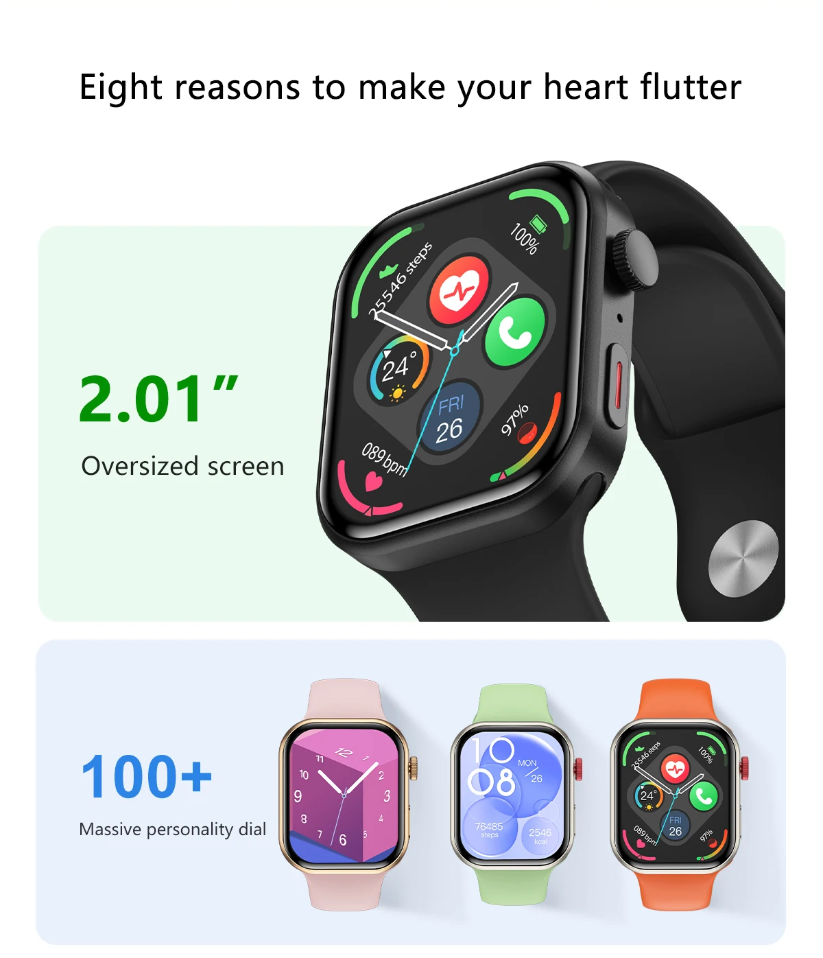 LIGE Ultra Smart Watch 3 Armbänder für Männer und Frauen, AMOLED, Herzfrequenz, Bluetooth, Anruf, Sport, Fitness, wasserdicht, Smartwatch für iOS und Android – Detail 2