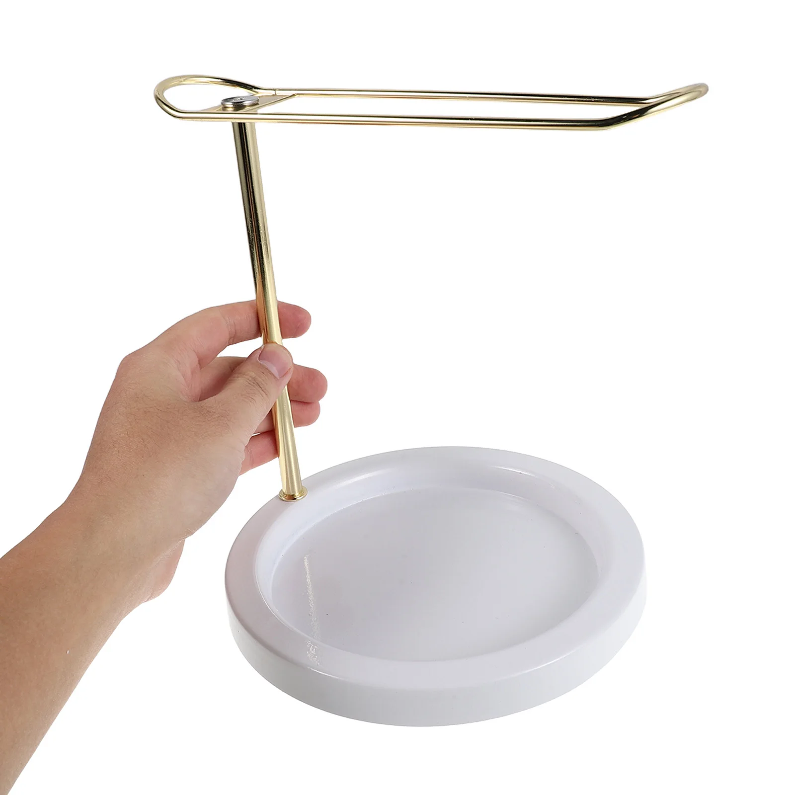 

Metal Jewelry Organizer Stand Round Tray Countertop Storage Rack for Bracelets Necklaces Hair Accessories Home Decor Elegant