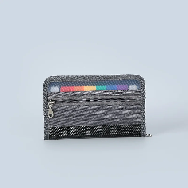 13 Layer Zip Organ  Expanding Wallet Bag Rainbow Color A4/B6/A6 of Large Capacity File Folder Document Case