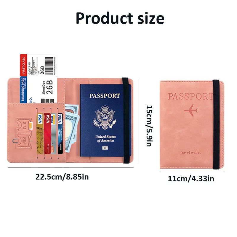 Business Anti-magnetic Passport Holder Fintie Passport Holder, Slim Travel Wallet  Blocking Card Case Cover Passport Cover