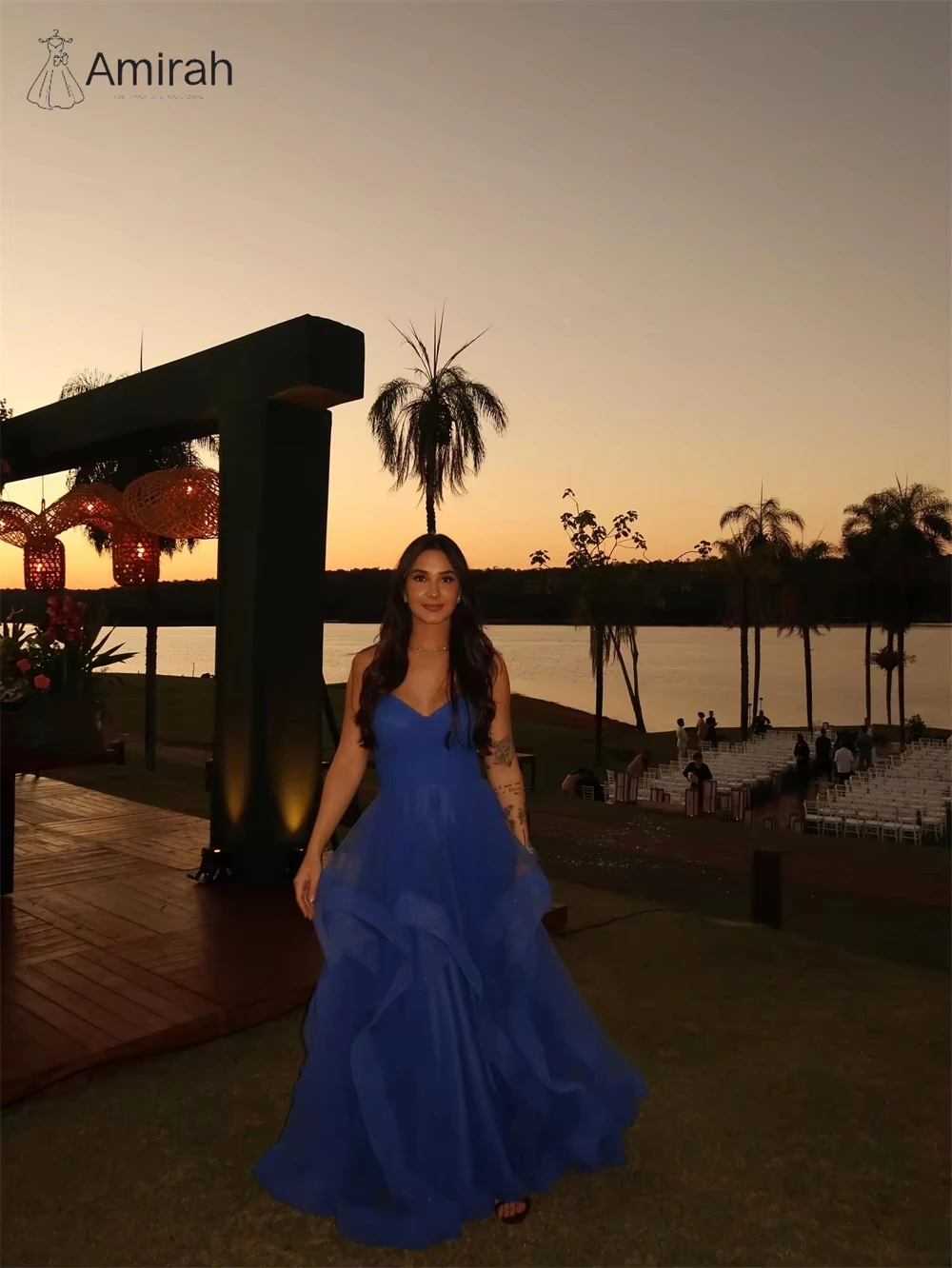 Amirah A-Linie Tüll Abendkleider Frau Elegant Luxus Damen Elegantes Partykleid Maßgeschneiderte Kleider für besondere Anlässe Abschlussball