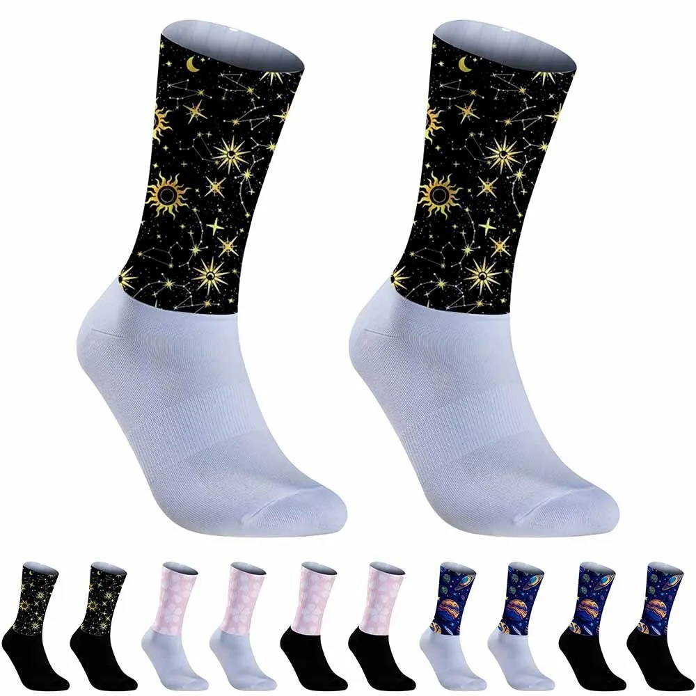 Creative star pattern sports cycling socks, unisex, durable, suitable for outdoor sports enthusiasts and more people