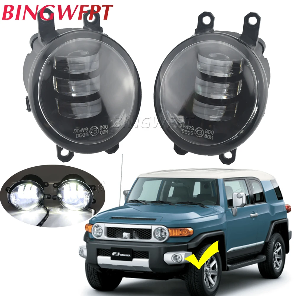 2Pieces LED Fog Light Assembly DRL For Toyota FJ Cruiser GSJ1_2010-2019 CAMRY Corolla H11 Car Front Fog Daytime Running Lamp 12V