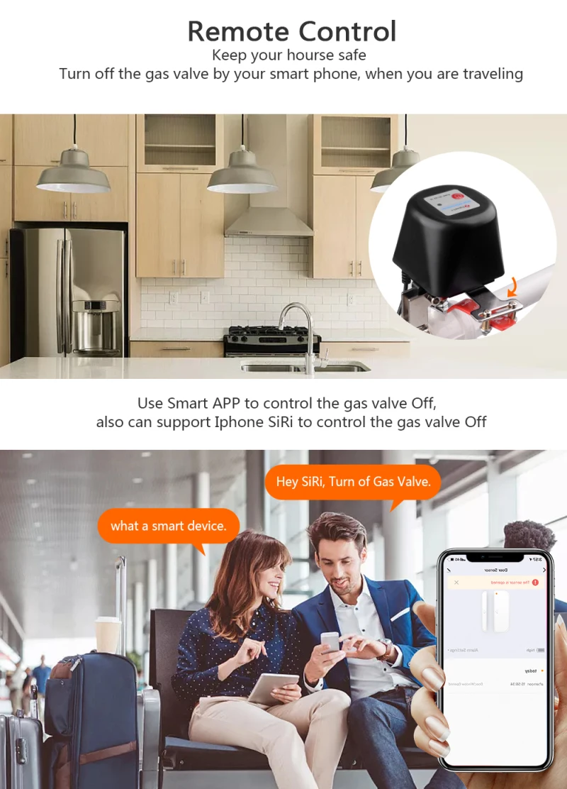 Imagem -03 - Tuya Zigbee Inteligente Controlador de Válvula para o Encanamento de Gás de Água Desligamento Automático Compatível com Alexa Google Assistente Vida Inteligente App