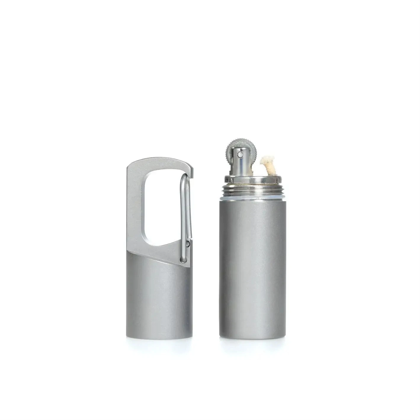 Pure Titanium Keychain Lighter  Ultra-light and Portable for Outdoor Camping Mini Kerosene Lighter Emergency EDC Tool, Solid