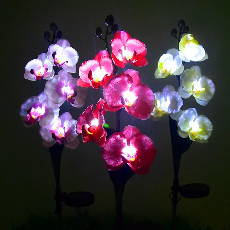 

New Solar Outdoor Garden Light, Landscape Decoration, Courtyard Light Simulation, Luminous Butterfly Orchid Floor Lamp