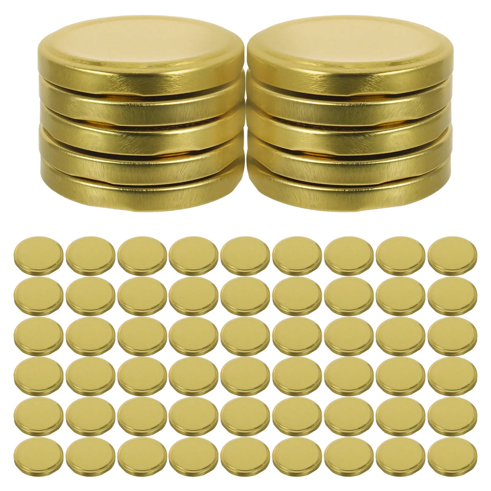100Pcs Jar Leakproof Lids Metal Covers for Regular Mouth Jars Food Preservation Jam Honey Storage Tinplate Sealing Caps