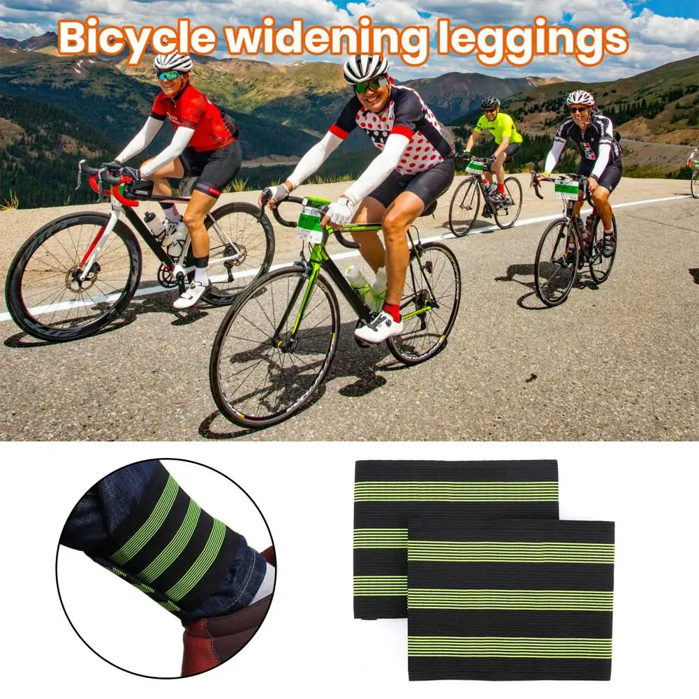 Bicycle Leggings 2Pcs Safety Comfortable Widened  Walking Trousers Leg Band Cycling Supply