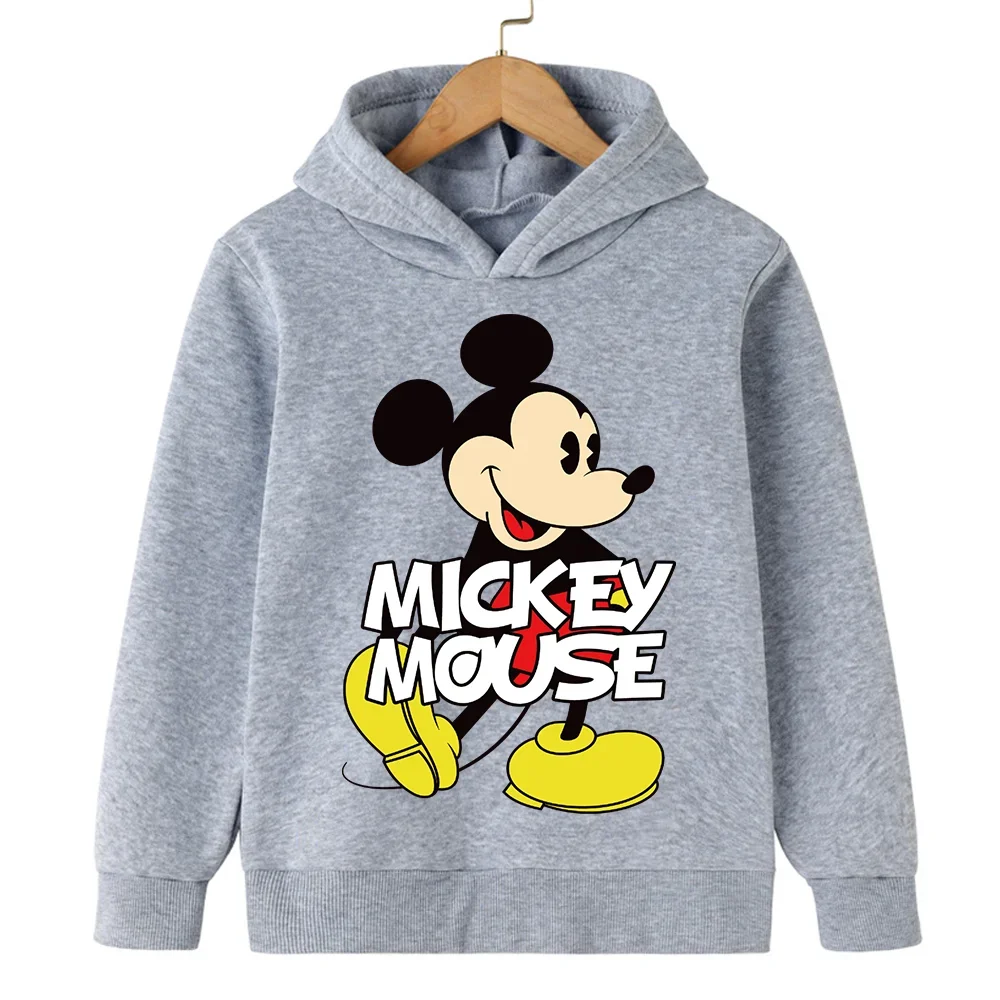 Harajuku Kids Mickey Kawaii Hoodie 2-14 Years Old Sweatshirt Spring Long Sleeve Cartoon Girls Boys Casual Clothing Tops Children