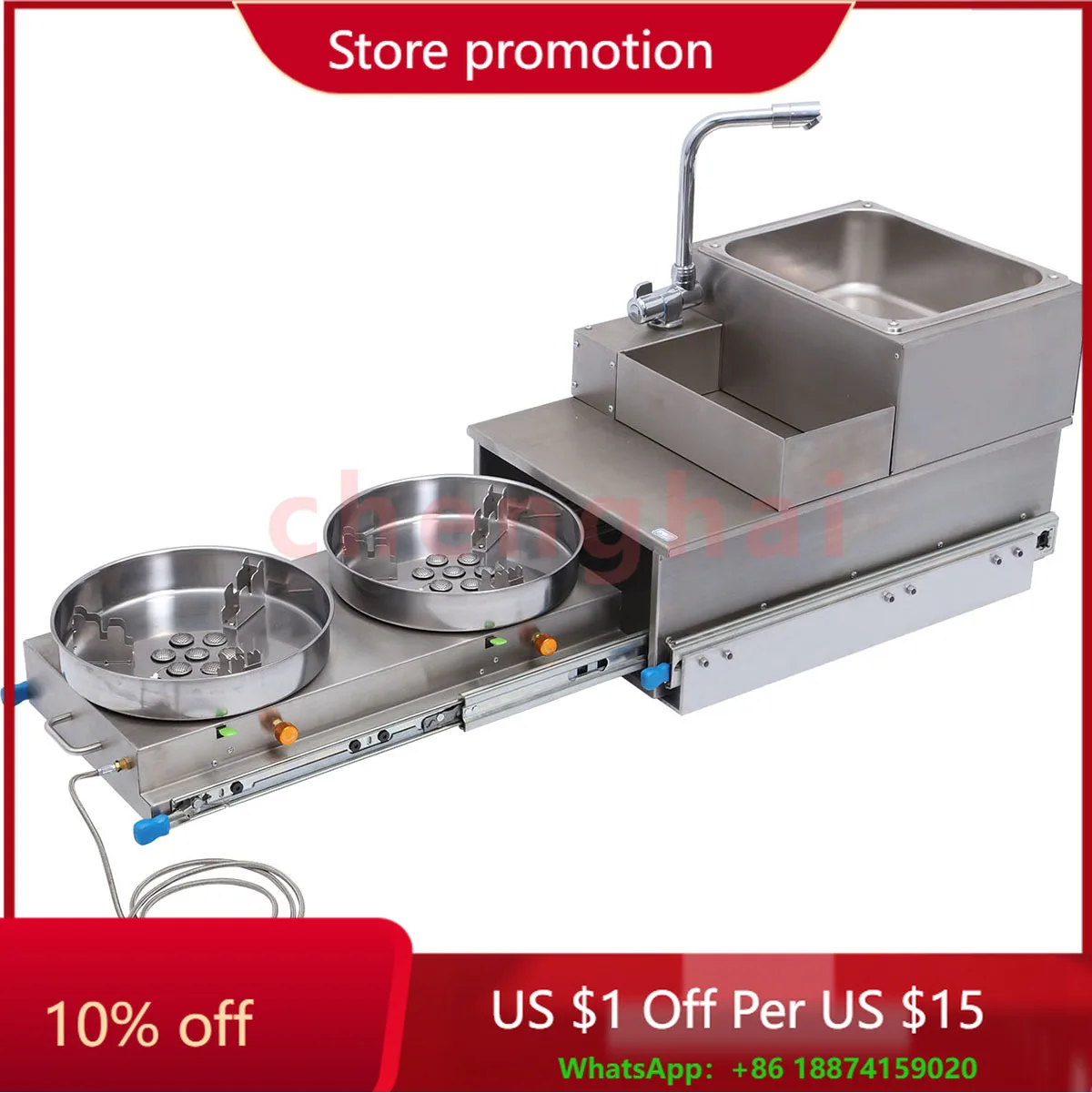 

Прибор для приготовления пищи на открытом воздухе на колесах Встроенная газовая плита и резервуар для воды