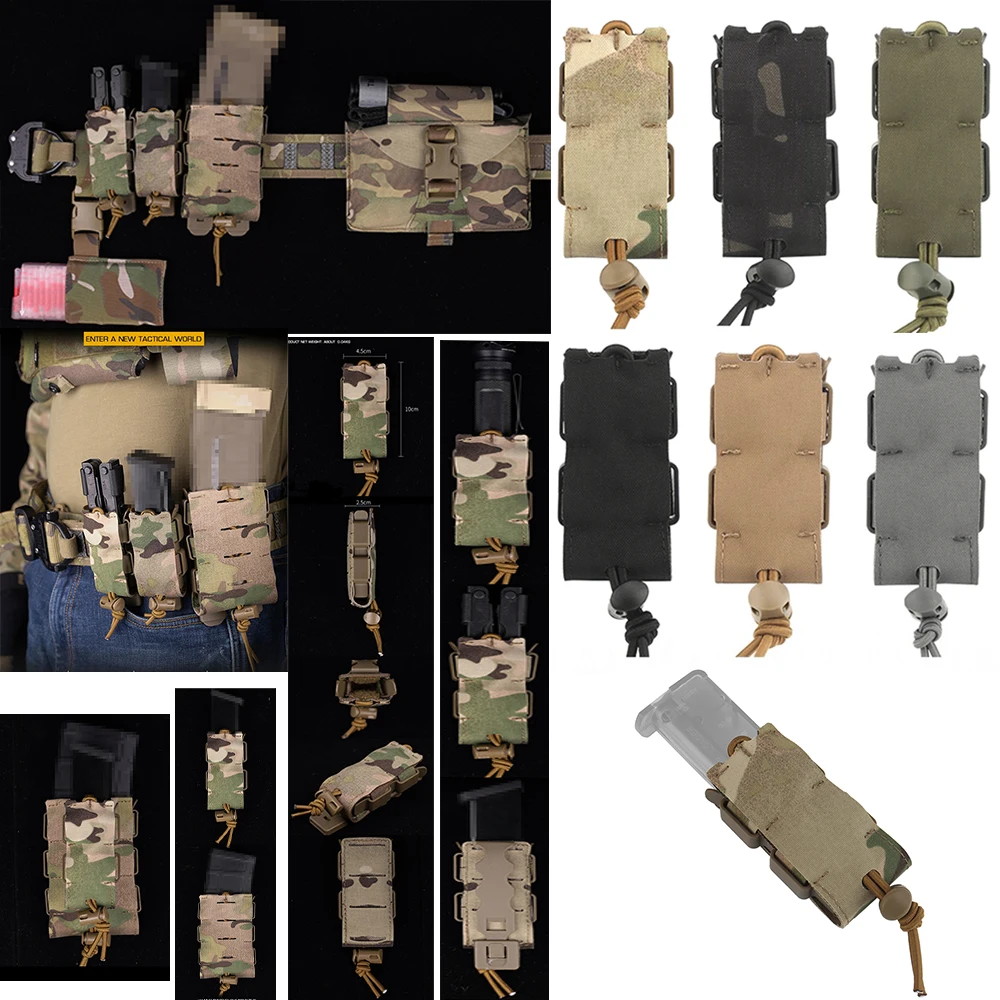 NEW Outdoor Hunting Tactical 9mm Magazine Pouch Molle Hunting Urban Assault Single Mag Bag Flashlight Pouch Knife Holster Gear