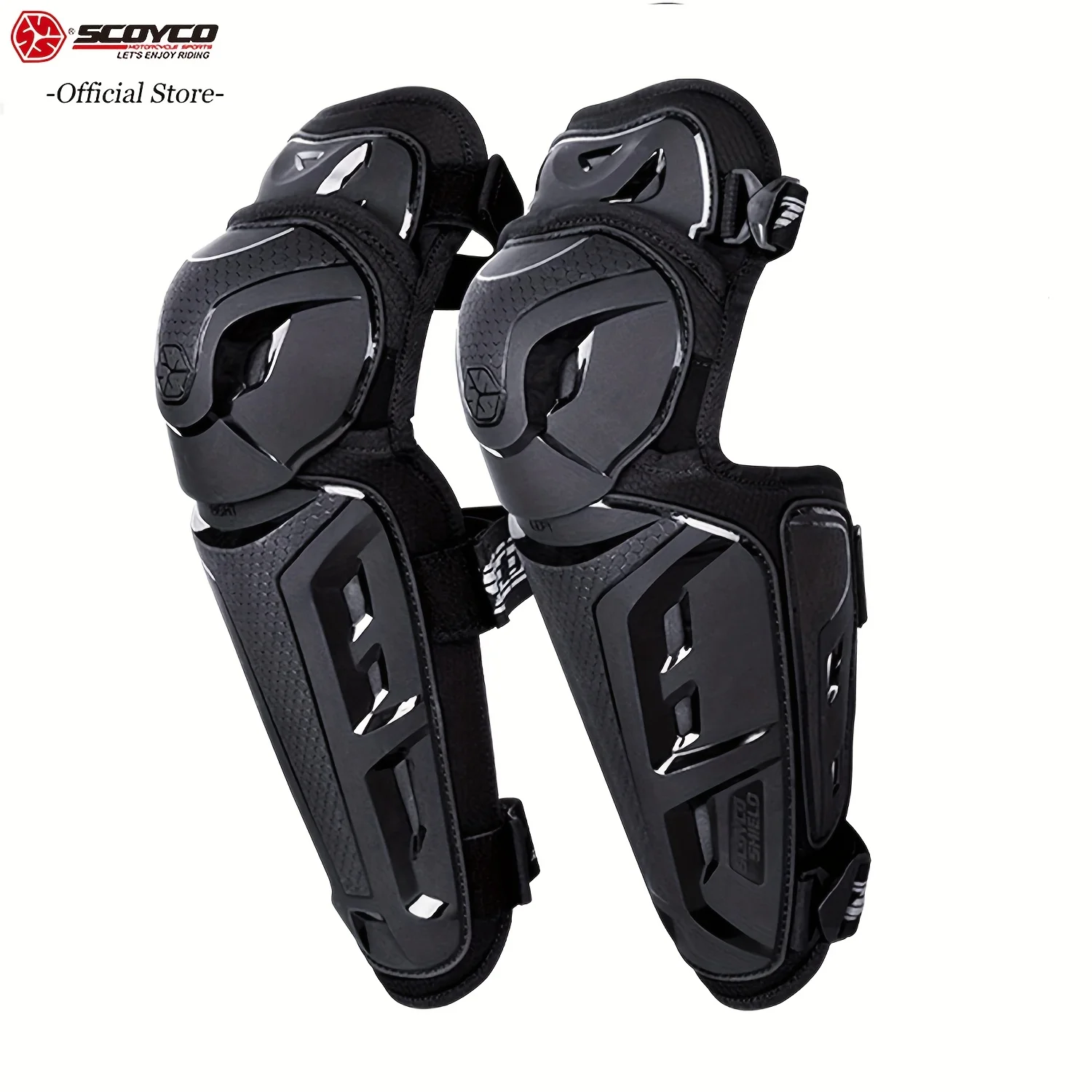 

SCOYCO Motorcycle Knee Pads Motorbike Protection Anti-fall Shin Guard Pads Adjustable Motocross Riding Protective Gear Kneepad