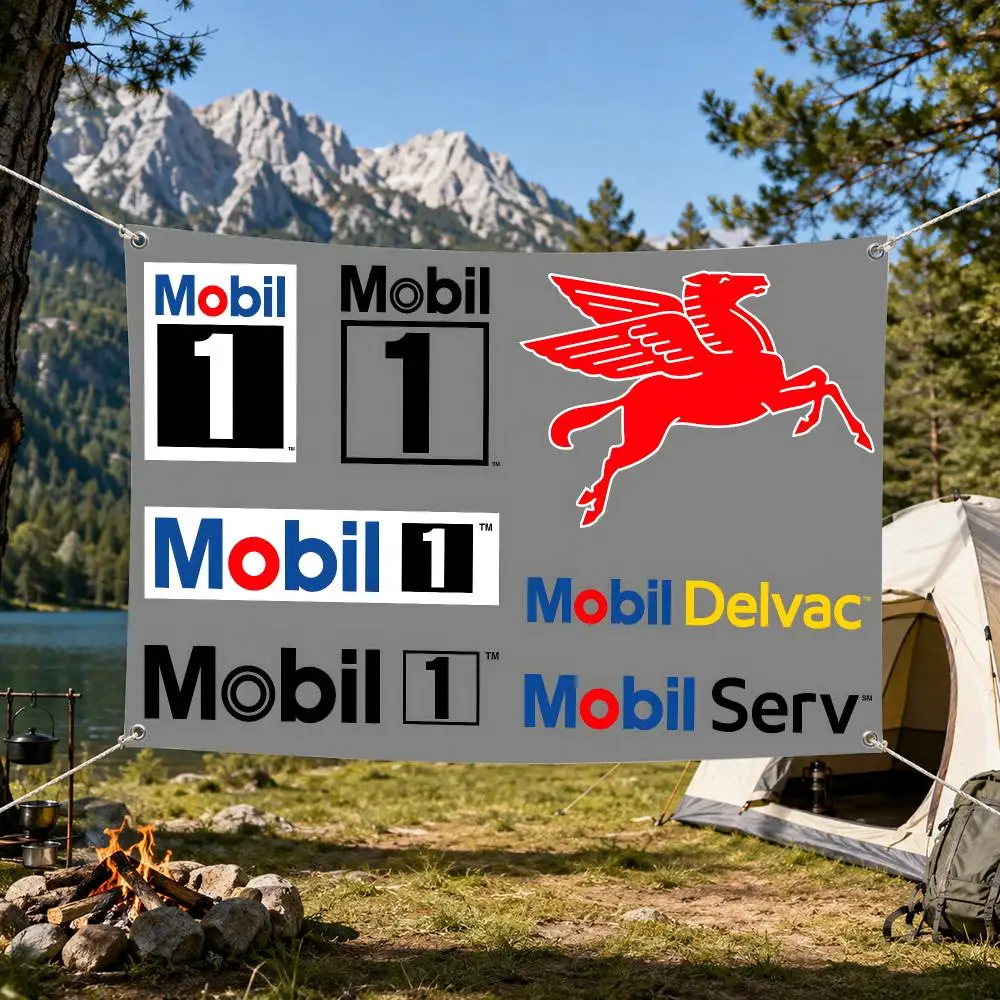 Mo-bils Engine Lubricant Flags Aesthetic Wall Tapestry Printed Wall Hanging Living Room Party Outdoor Decor