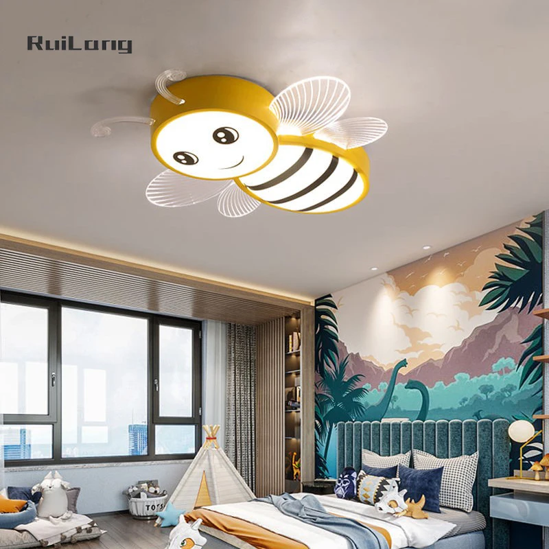 Children Led Ceiling Lights Animal Bee Lamps Cute Decor Cartoon Chandelier For Kids Room Boys Girls Bedroom Ceiling Lamp Fixture