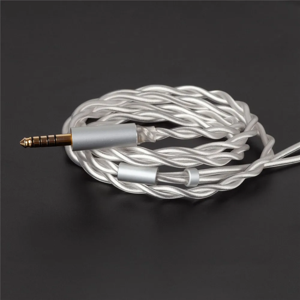 FENGRU A10 실버 도금 이중 접착 동축 MMCX 2핀 0.78mm QDC KZ C핀 MMXC 이어폰 업그레이드 케이블 (ie900 KZ TRN 호환)