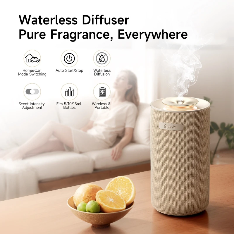 

Беспроводной портативный ароматизатор для дома и автомобиля с функцией запуска/остановки и безводной ароматерапией чистыми эфирными маслами