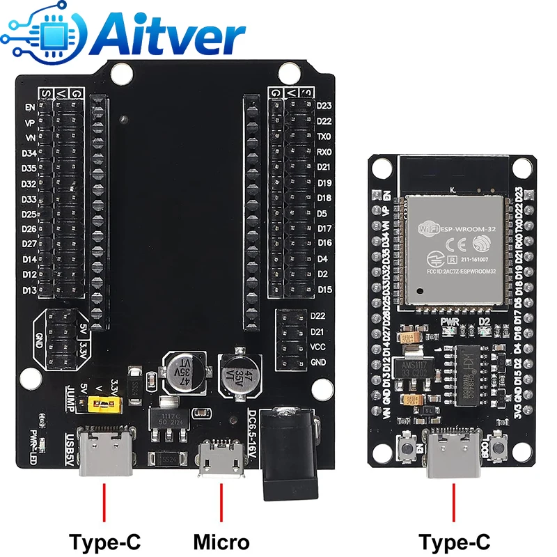ESP32 DevKitC 30PIN Type C Development Board with Expansion Board and USB Cable for Arduino ESP32 DIY Projects