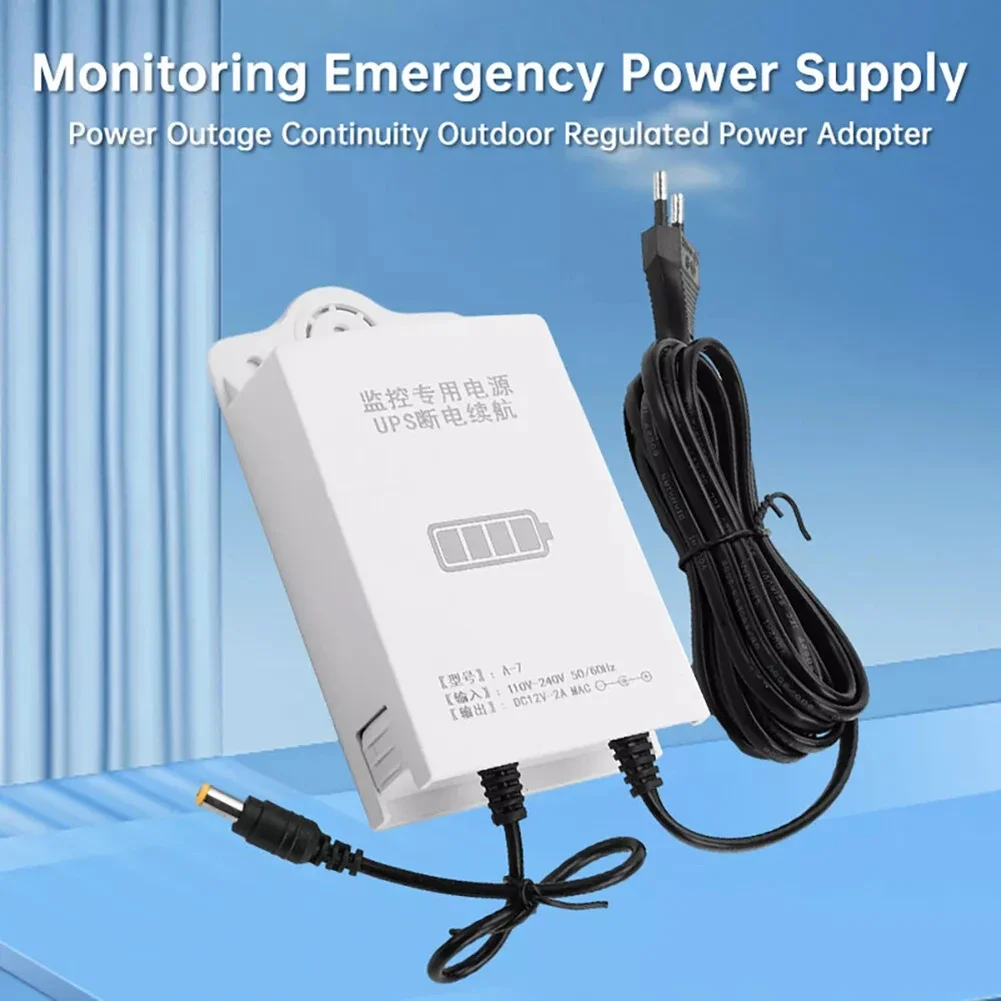 Uninterruptible Power Supply DC 12V-2A Power Adapter UPS Battery Back up Power Supply EU-plug AC110-240V 50/60HZ 1800mah