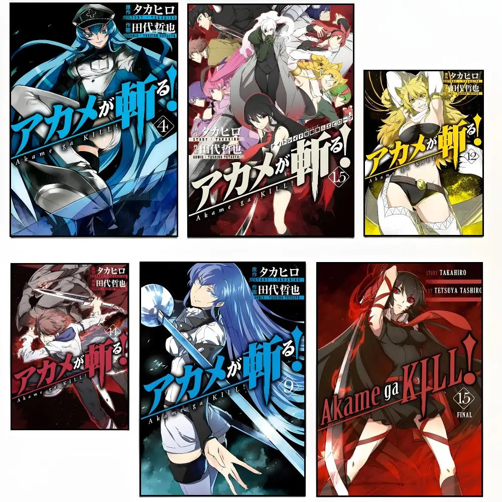 Manga de acción Akame Ga Kill! Póster Moderno para Sala de Estar y Hermoso Estilo de Decoración para el Hogar