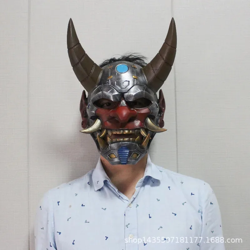 

2025 aaa, новая механическая татуировка, японская маска самурая Праджня, Хэллоуин, коллективная декоративная страшная маска