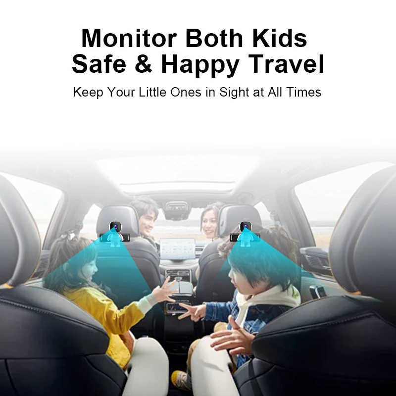 Baby Car Camera for Backseat  7 Inch Baby Monitor 2CH  with Astronaut-shaped Camera Dual Channel Night Vision Camera for Kid