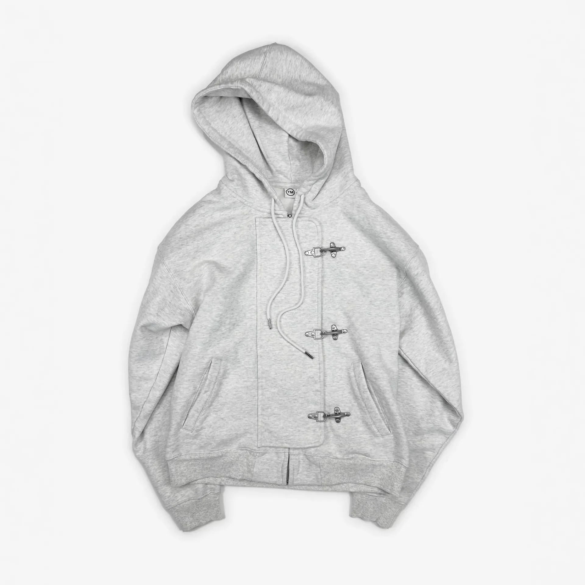 Y2K American Vintage Washed Streetwear Hoodie Women Hook Clasp Zip Up Drawstring Loose Winter Outerwear Casual Daily Wear 2026