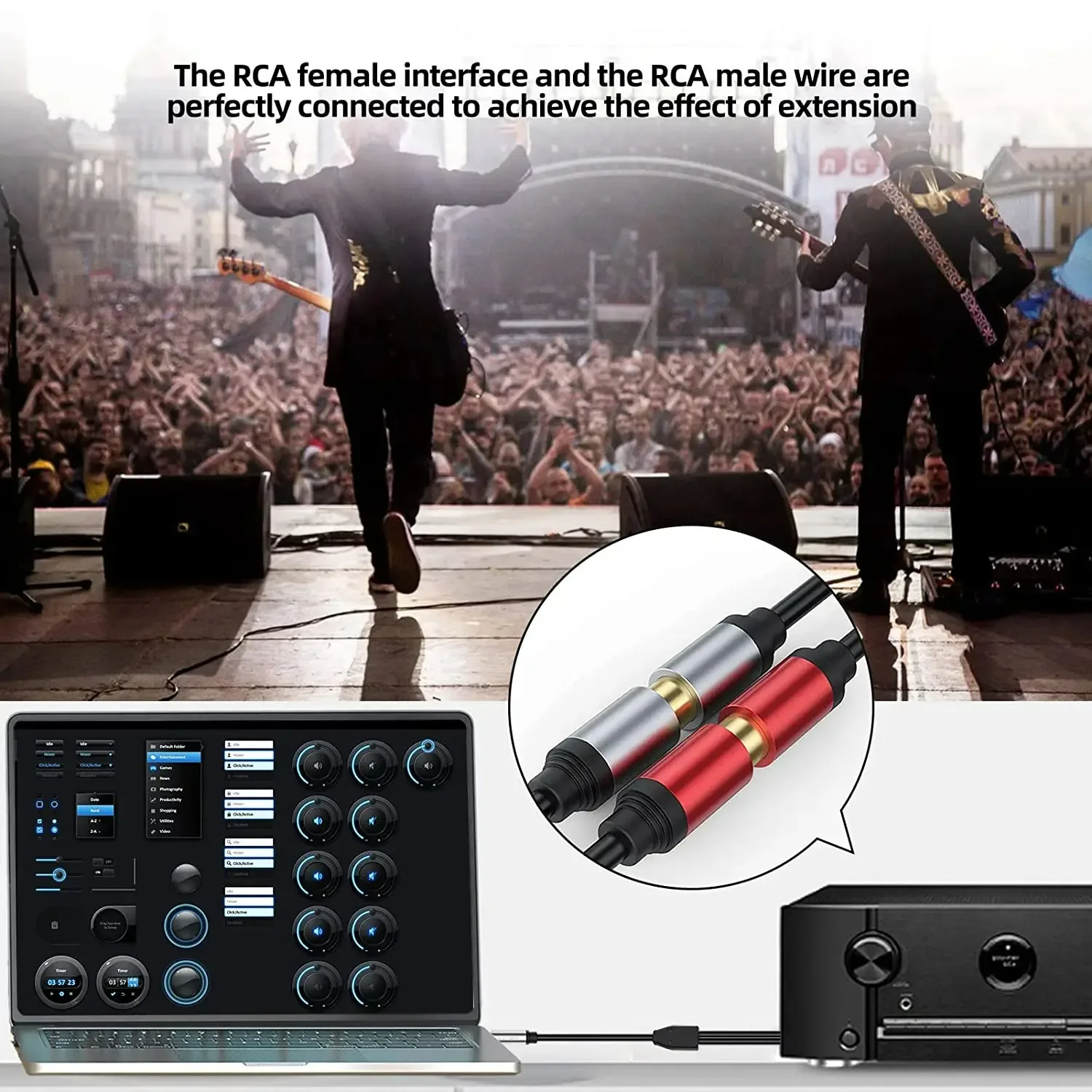 3.5mm to 2RCA Audio Cable, Y Splitter 3.5mm Male to Dual RCA Male Aux Adapter Cord for Smartphone, Tablet, Speaker image 4