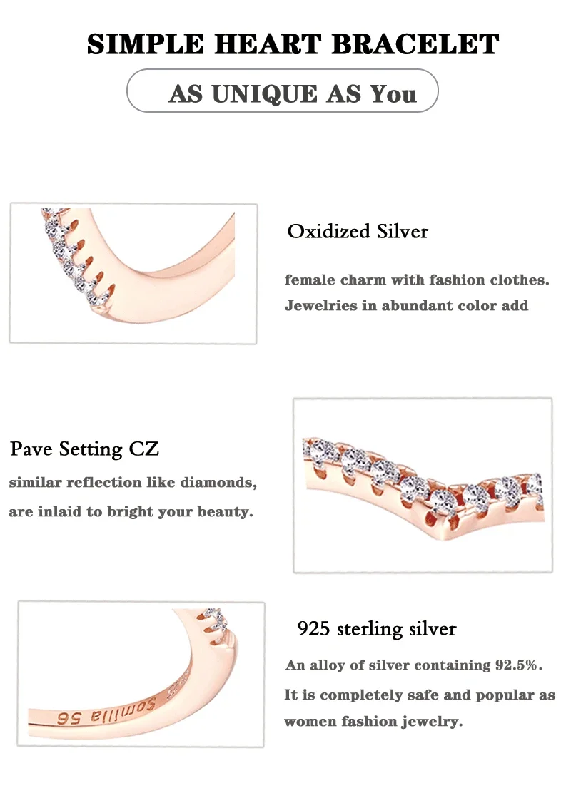 SOMILIA Schlichter Stil 925 Sterling Silber Ehering für Frauen Mini Zirkonia Feiner Schmuck Größe 6/7/8/9/10 Bestseller 4002 – Detail 15