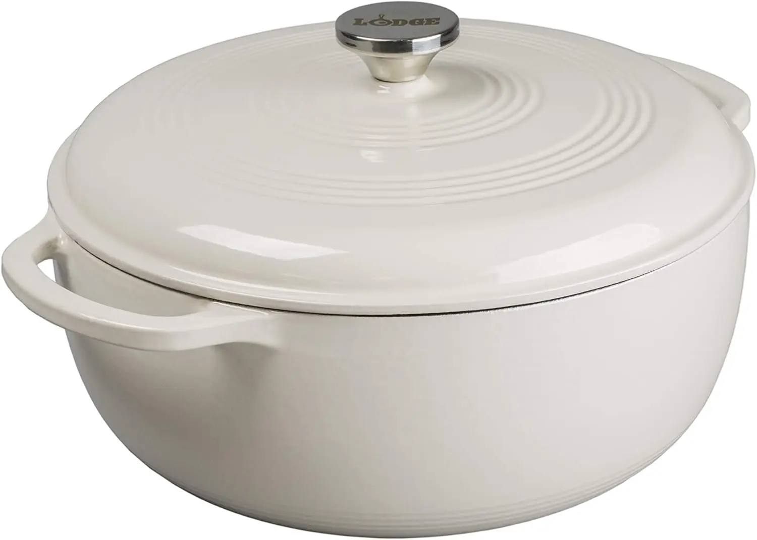 

Lodge 7.5 Quart Enameled Cast Iron Dutch Oven with Lid – Dual Handles – Oven Safe up to 500° F or on Stovetop - Use to Marinate,