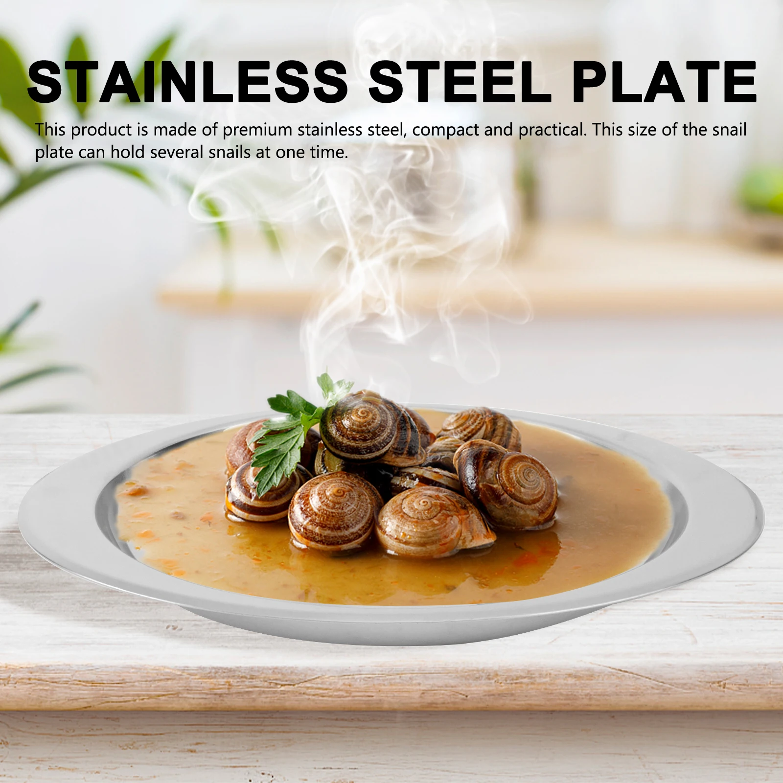 

Stainless Steel Escargot Plate Snail Dish Kitchen Utensil Baking Separate Groove Design Non Rust Easy Clean Safe Oven Fridge