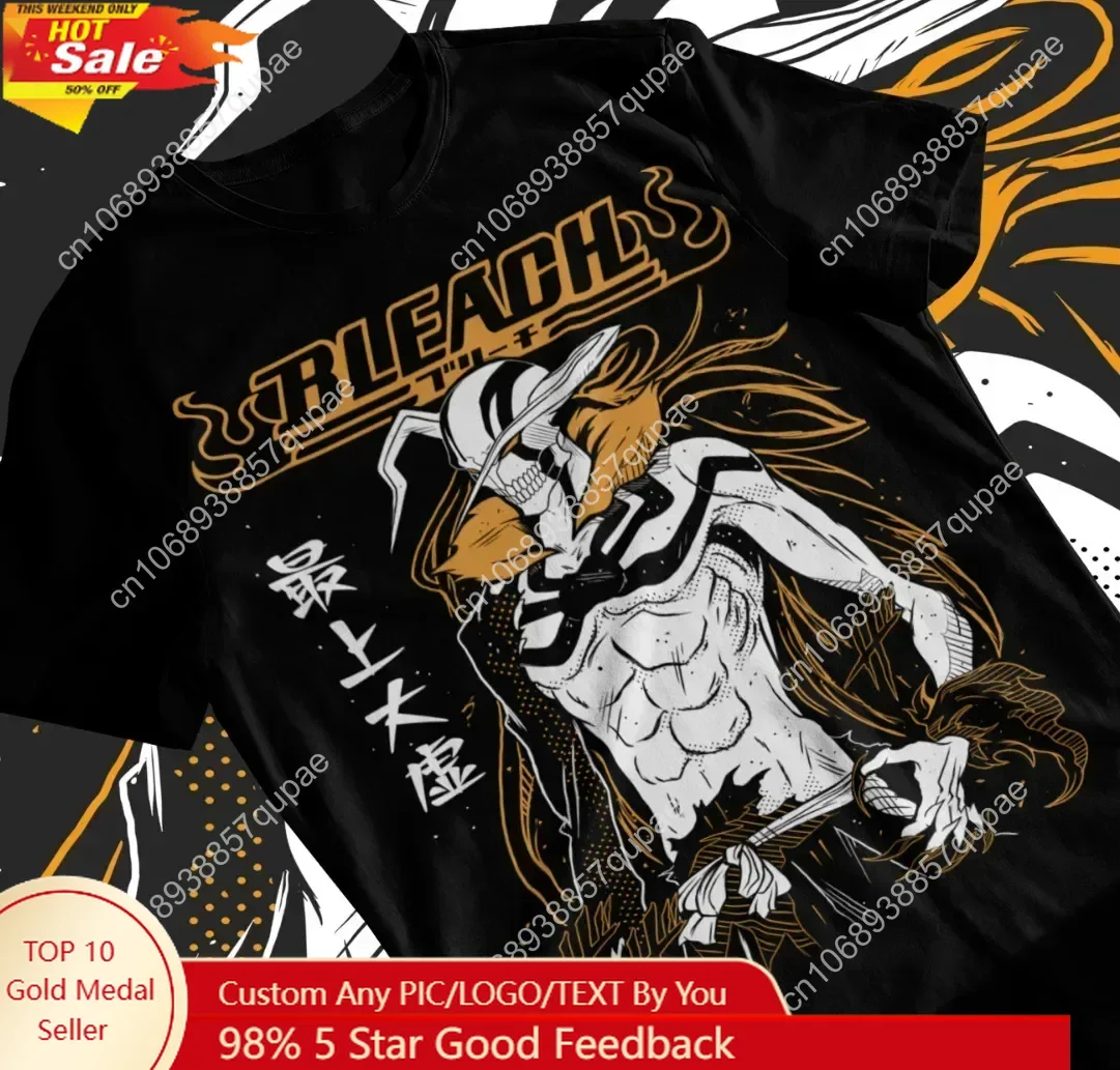 

Bleach Ichigo Kurosaki T-Shirt Hollow Anime Manga Gift Shirt Soft Tee All Sizes