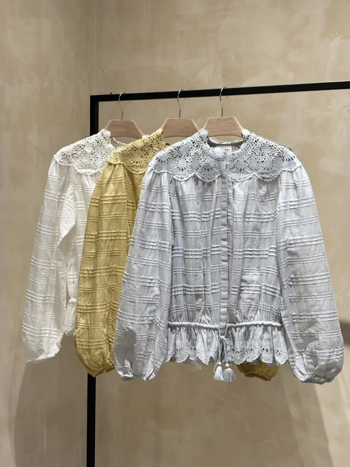 

Early Spring Heavy Embroidery Waist-Cinching irt Lace Trim ort Pants Skirt Set Women's Faion Ensemble Long Sve Floral