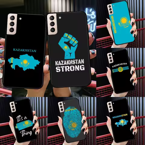 Kazakhstan flag Case For Samsung Galaxy S25 Ultra S20 S21 S22 S23 S24 Ultra S9 S10 Plus S24 FE Phone Cover