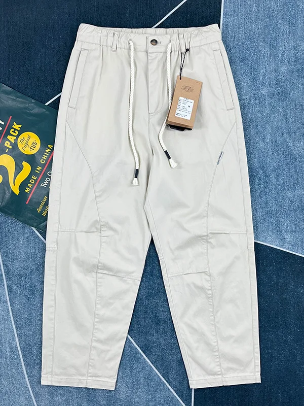 120 кг мужские весенне-летние легкие брюки-карго из 100% хлопка - американские винтажные свободные прямые однотонные повседневные брюки