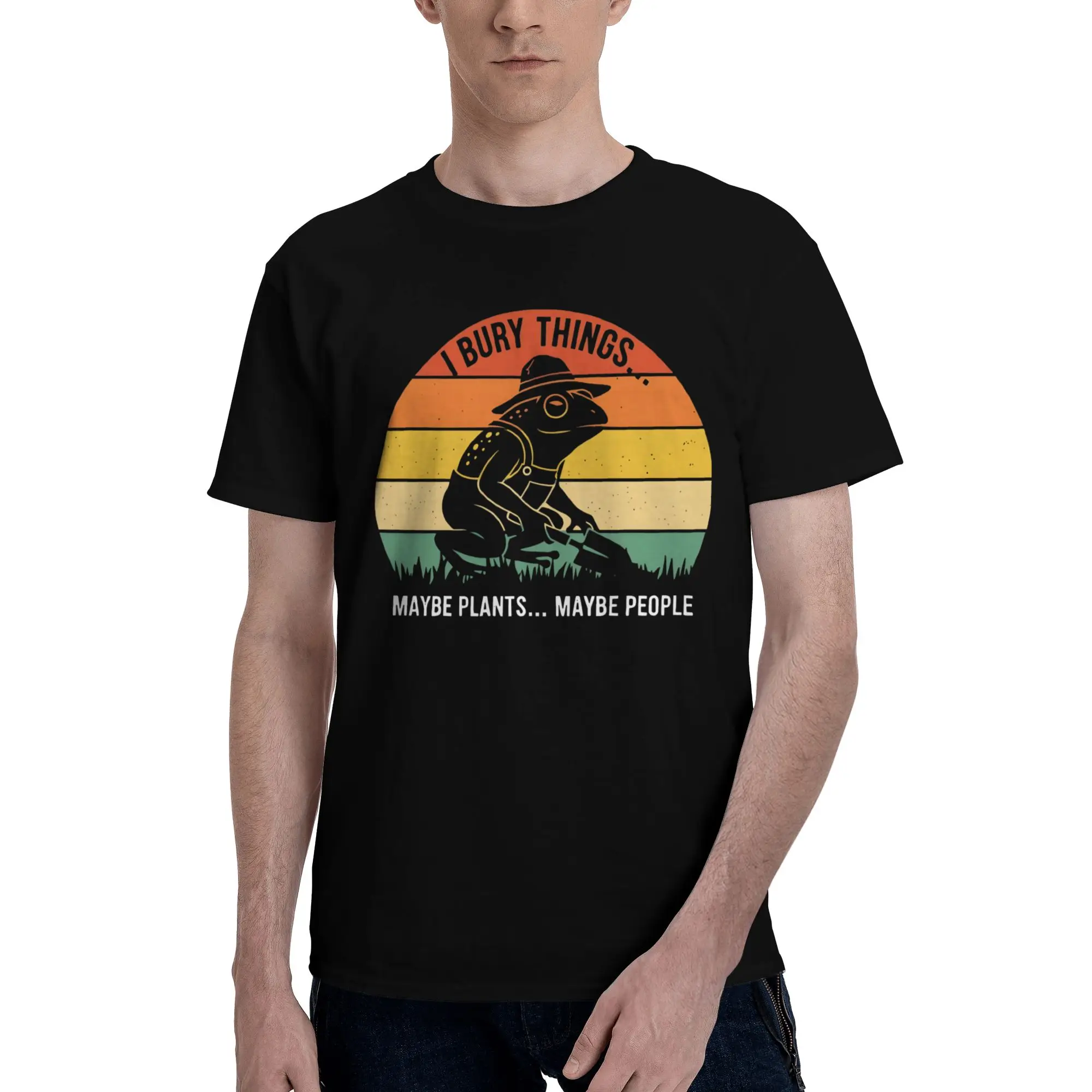 I Bury Things Maybe Plants Maybe People Frog New Arrival T Shirt for Men Women  Cotton  Tee Shirt Clothing
