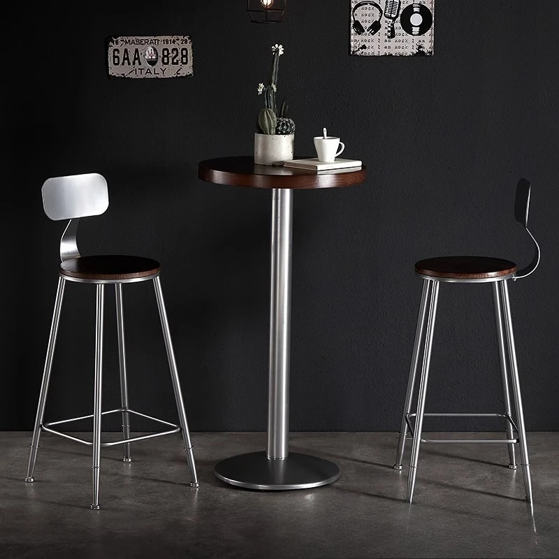 

American country bar tall round bar table loft wrought iron retro tall coffee table industrial style bar table and chairs