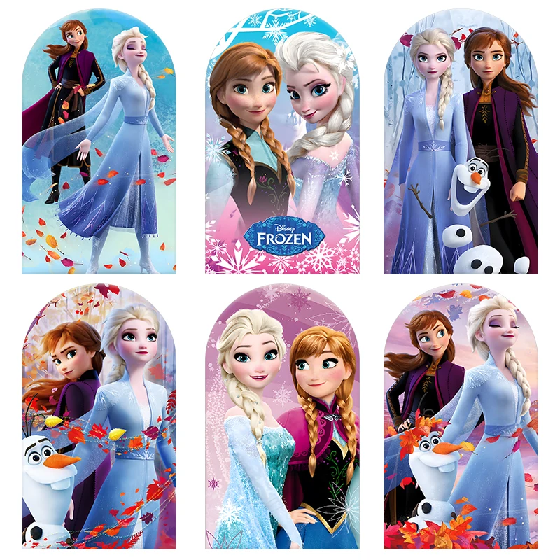 

Disney Frozen Elas Anne Arch Backdrop Cover Christmas Girl"s Birthday Party Baby Shower Decor Background Elastic Fabric Photo