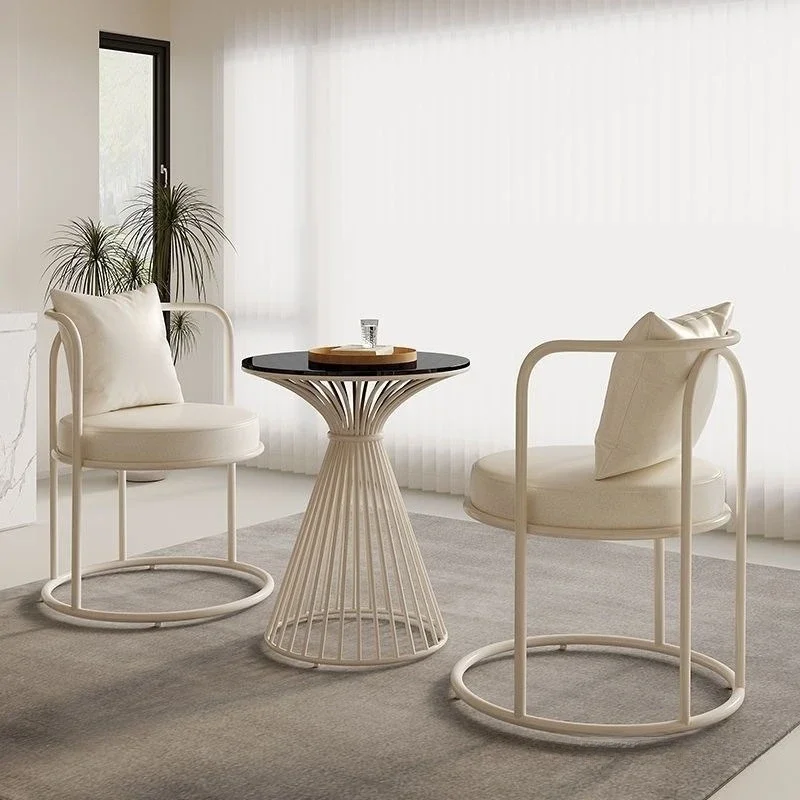 自宅バルコニー レジャー ビジネス交渉 ソファ テーブルと椅子の組み合わせ ホテル受付 カフェ ミルクティーショップ 小型丸型 10