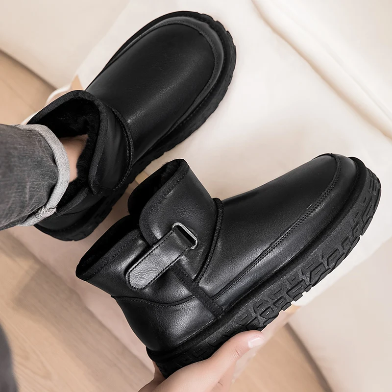 

2025 Men’s Heavy-Duty Snow Boots, Warm Cuff & Thick Soles, Anti-Skid for Thanksgiving, Fashionable & Easy Clean for Daily Wear