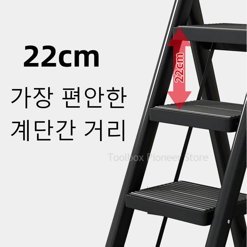 Folding Ladder for Home 3 Step Carbon Steel Foldable Stair Ladders Anti-slip Herringbone Ladder Chair Folding Stairs Stool